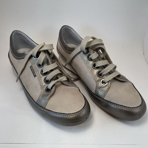 Mephisto Bretta Lace Up Sneakers Women's US Size 10 Cream Bronze Leather - Picture 5 of 16